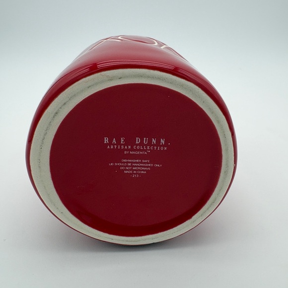 Pre Owned Rae Dunn Red With White Text Valentine Theme XOXO Canister with Lid - Picture 2 of 4